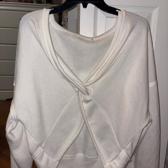 Sweaters - White Twist-Back Sweatshirt